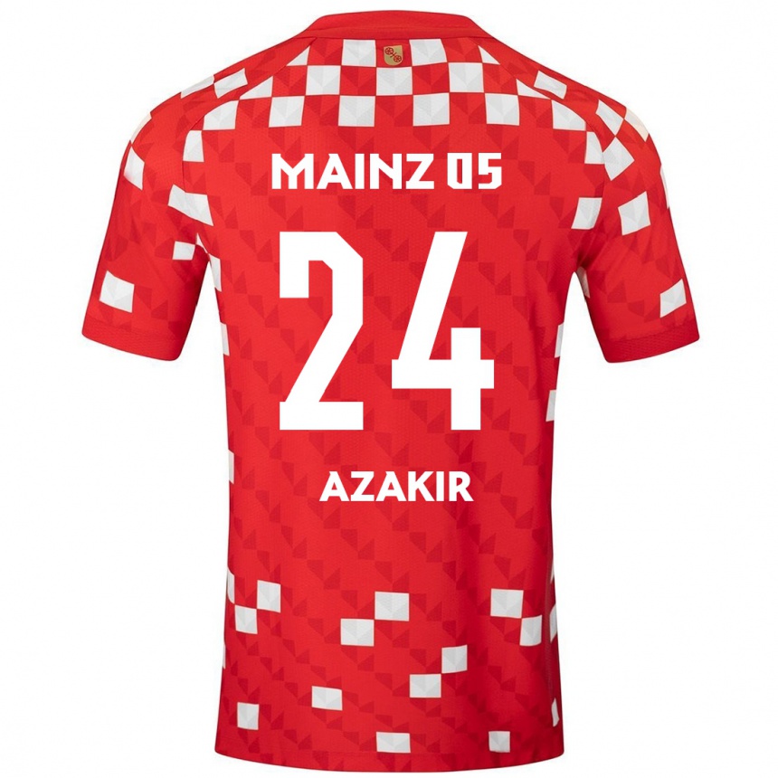 Niño Fútbol Camiseta Dennis Azakir #24 Blanco Rojo 1ª Equipación 2024/25