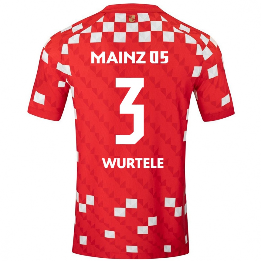 Niño Fútbol Camiseta Fabienne Würtele #3 Blanco Rojo 1ª Equipación 2024/25