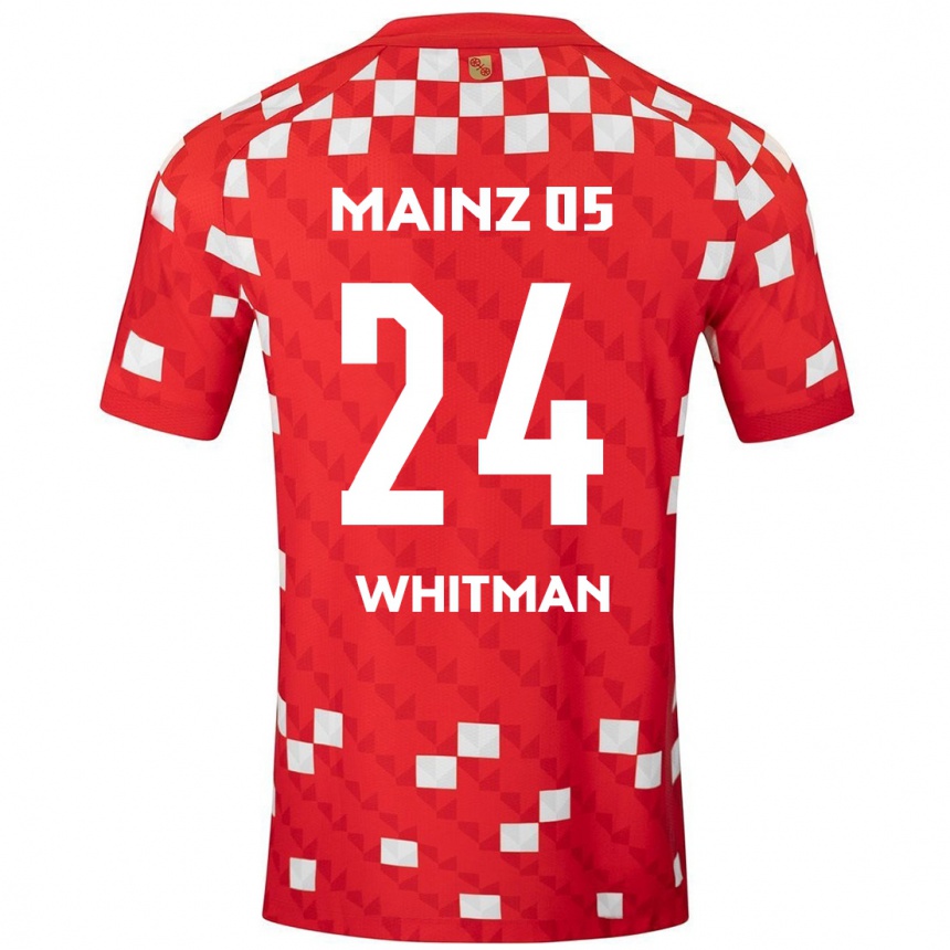 Niño Fútbol Camiseta Katherine Whitman #24 Blanco Rojo 1ª Equipación 2024/25