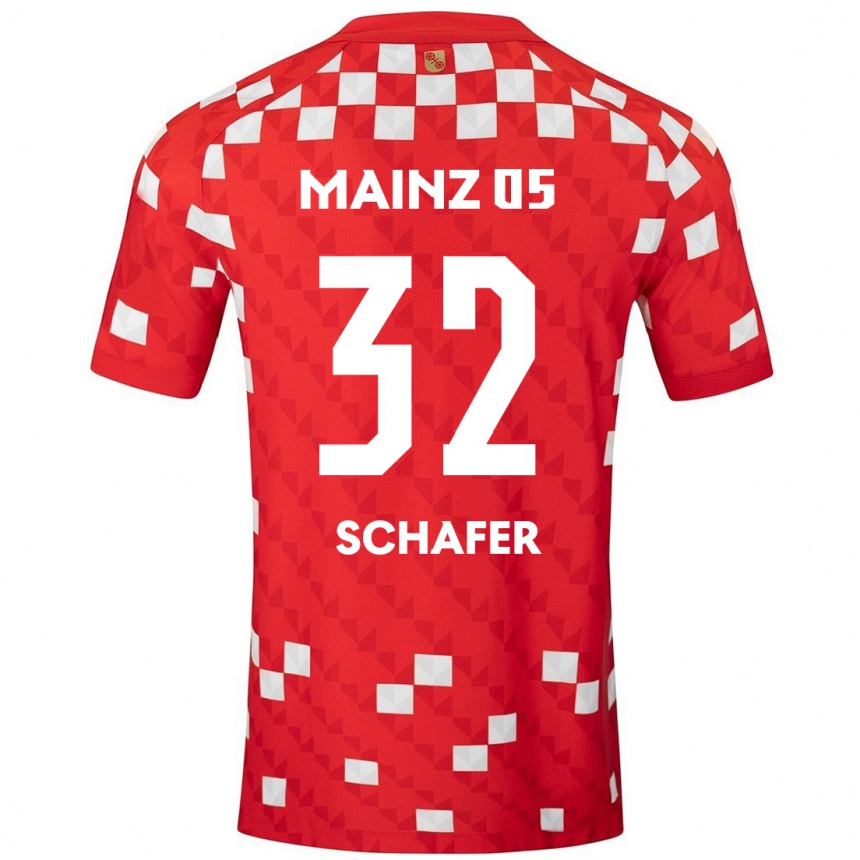 Niño Fútbol Camiseta Ann-Christin Schäfer #32 Blanco Rojo 1ª Equipación 2024/25