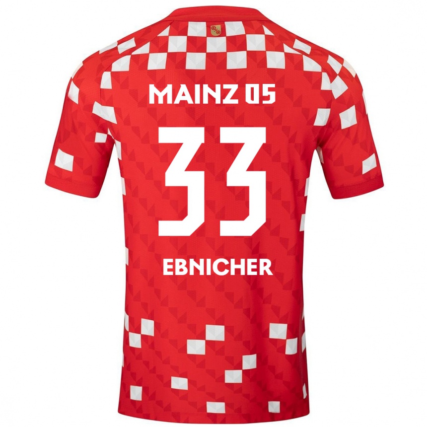 Niño Fútbol Camiseta Sabine Ebnicher #33 Blanco Rojo 1ª Equipación 2024/25