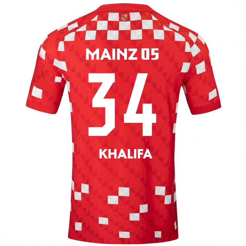 Niño Fútbol Camiseta Sarah Khalifa #34 Blanco Rojo 1ª Equipación 2024/25