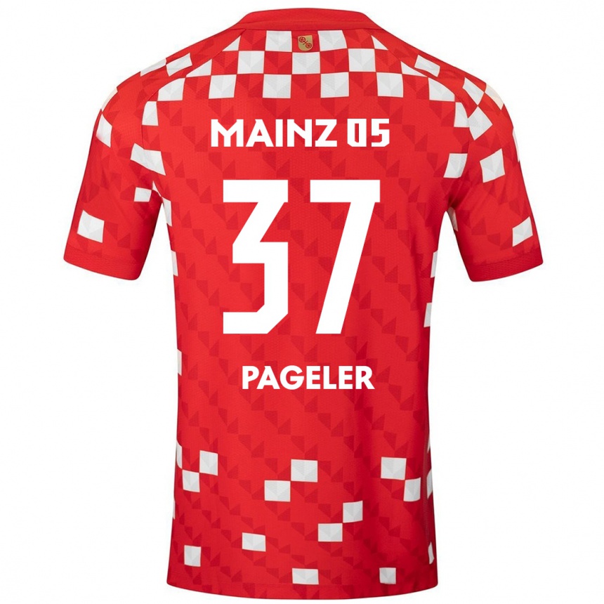 Niño Fútbol Camiseta Maja Pageler #37 Blanco Rojo 1ª Equipación 2024/25