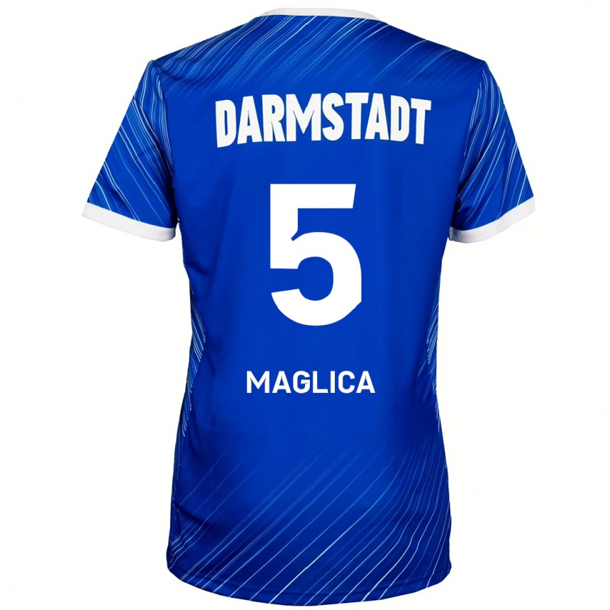 Niño Fútbol Camiseta Matej Maglica #5 Azul Blanco 1ª Equipación 2024/25