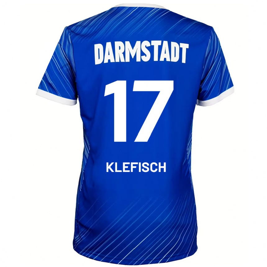 Niño Fútbol Camiseta Kai Klefisch #17 Azul Blanco 1ª Equipación 2024/25