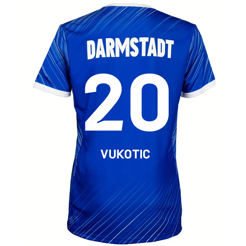 Niño Fútbol Camiseta Aleksandar Vukotic #20 Azul Blanco 1ª Equipación 2024/25