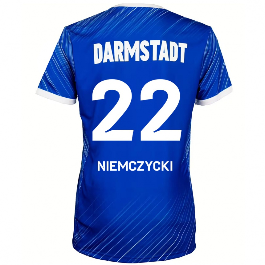 Niño Fútbol Camiseta Karol Niemczycki #22 Azul Blanco 1ª Equipación 2024/25