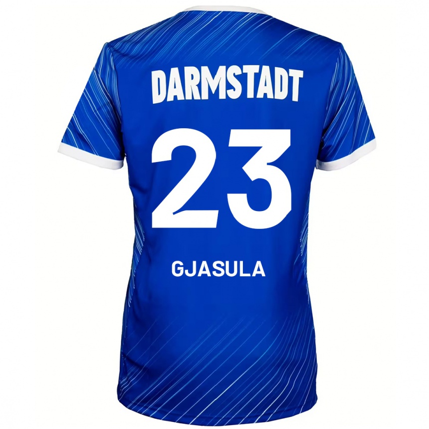 Niño Fútbol Camiseta Klaus Gjasula #23 Azul Blanco 1ª Equipación 2024/25