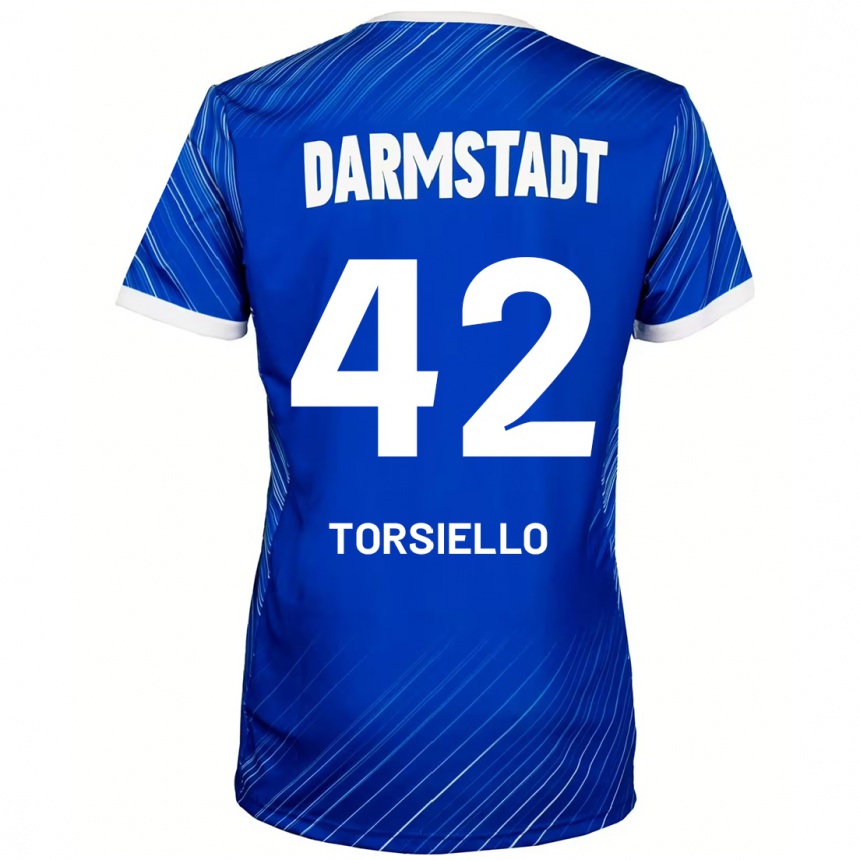 Niño Fútbol Camiseta Fabio Torsiello #42 Azul Blanco 1ª Equipación 2024/25