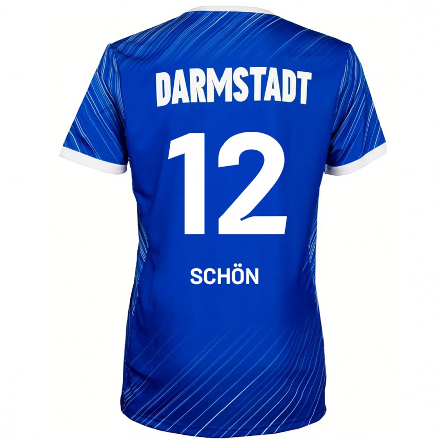 Niño Fútbol Camiseta Lars Schön #12 Azul Blanco 1ª Equipación 2024/25