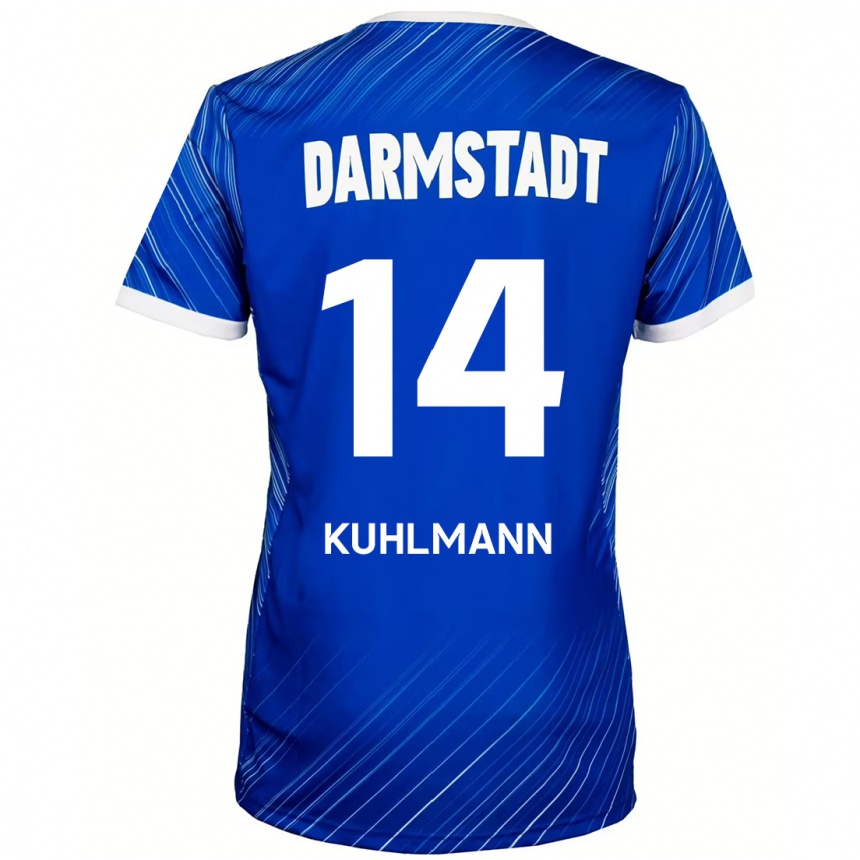 Niño Fútbol Camiseta Marcel Kuhlmann #14 Azul Blanco 1ª Equipación 2024/25