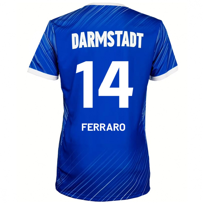 Niño Fútbol Camiseta Enzo Ferraro #14 Azul Blanco 1ª Equipación 2024/25