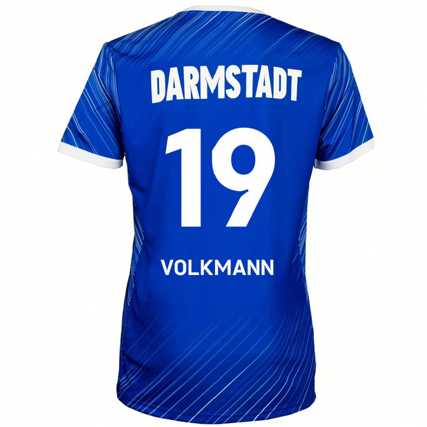 Niño Fútbol Camiseta Japhet Volkmann #19 Azul Blanco 1ª Equipación 2024/25