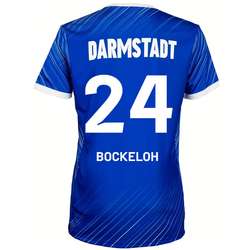 Niño Fútbol Camiseta Leonhard Bockeloh #24 Azul Blanco 1ª Equipación 2024/25