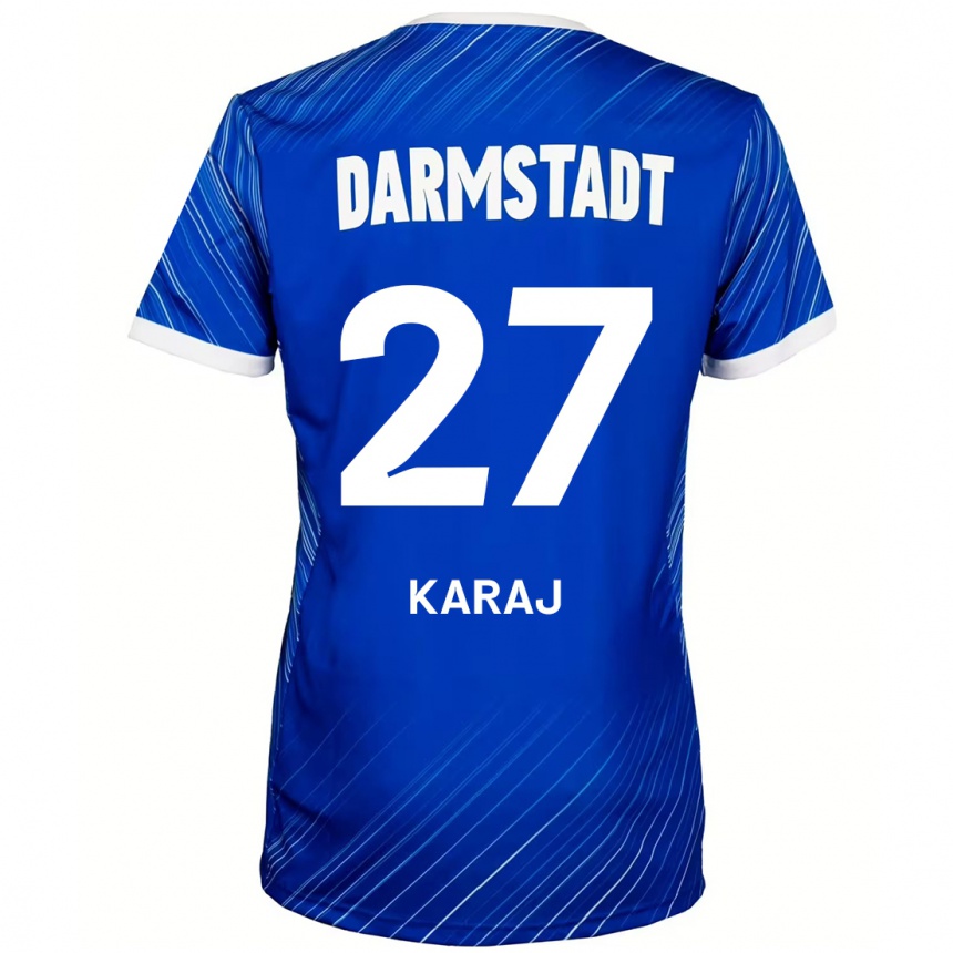 Niño Fútbol Camiseta Eraldo Karaj #27 Azul Blanco 1ª Equipación 2024/25