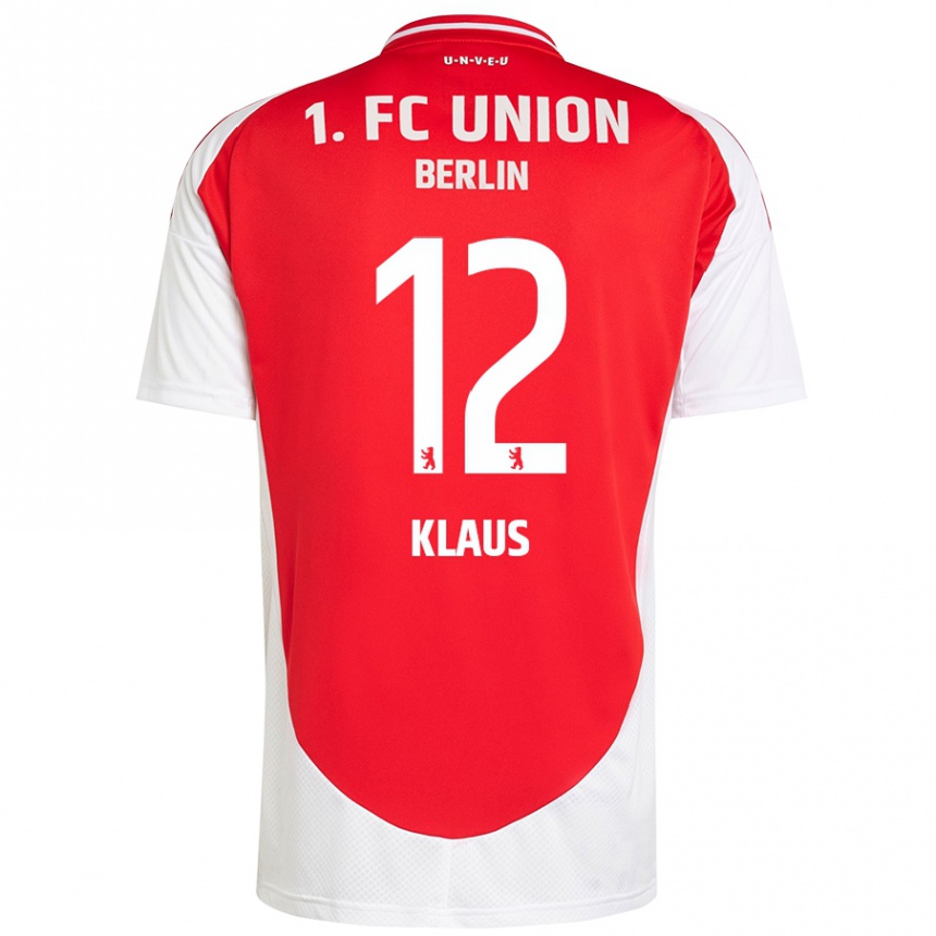 Niño Fútbol Camiseta Carl Klaus #12 Rojo Blanco 1ª Equipación 2024/25