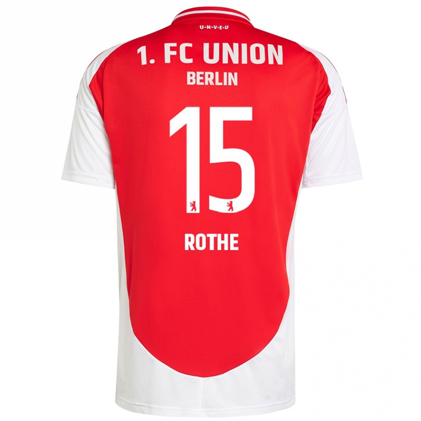 Niño Fútbol Camiseta Tom Rothe #15 Rojo Blanco 1ª Equipación 2024/25