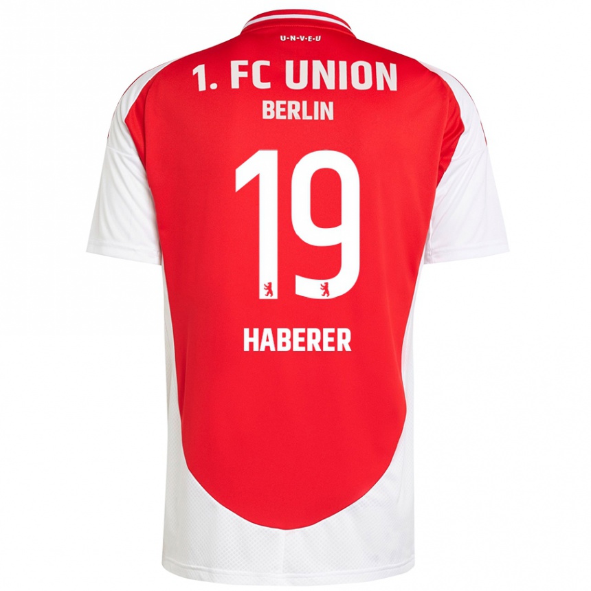 Niño Fútbol Camiseta Janik Haberer #19 Rojo Blanco 1ª Equipación 2024/25