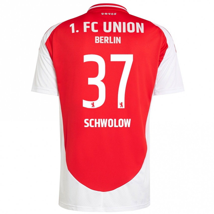 Niño Fútbol Camiseta Alexander Schwolow #37 Rojo Blanco 1ª Equipación 2024/25