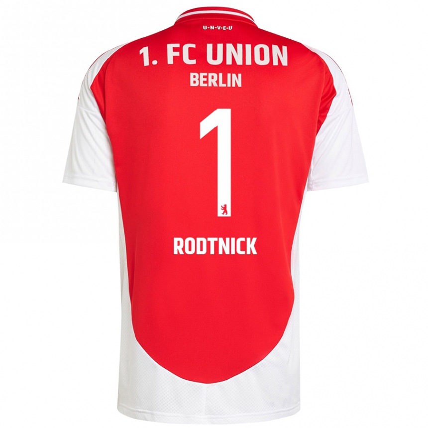 Niño Fútbol Camiseta Jaden Rodtnick #1 Rojo Blanco 1ª Equipación 2024/25