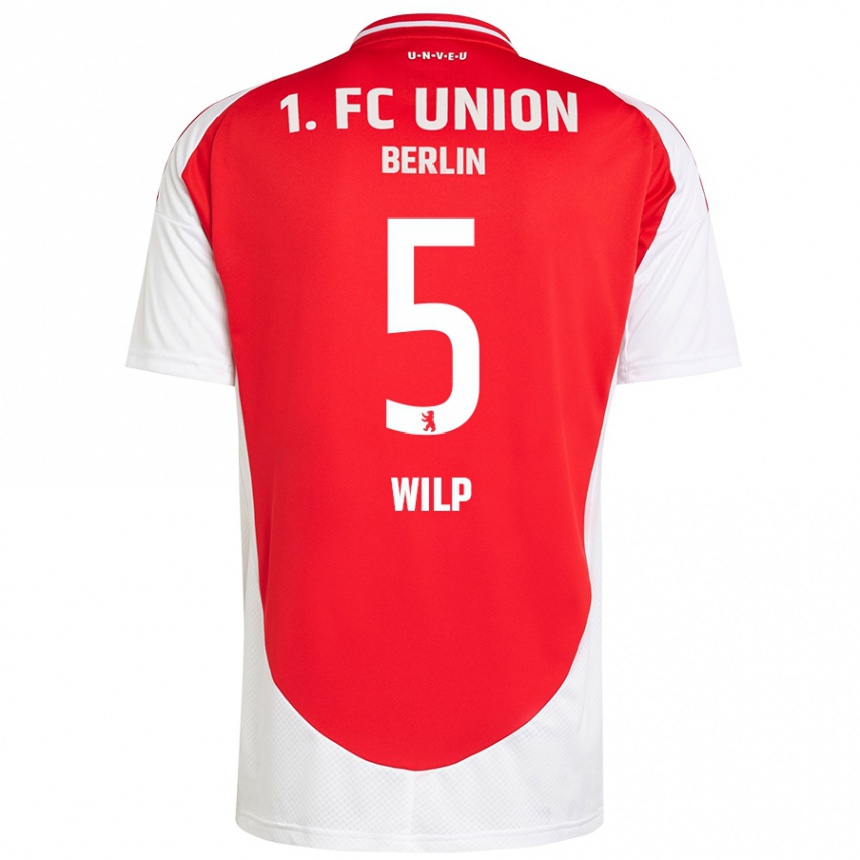 Niño Fútbol Camiseta Bennett Wilp #5 Rojo Blanco 1ª Equipación 2024/25