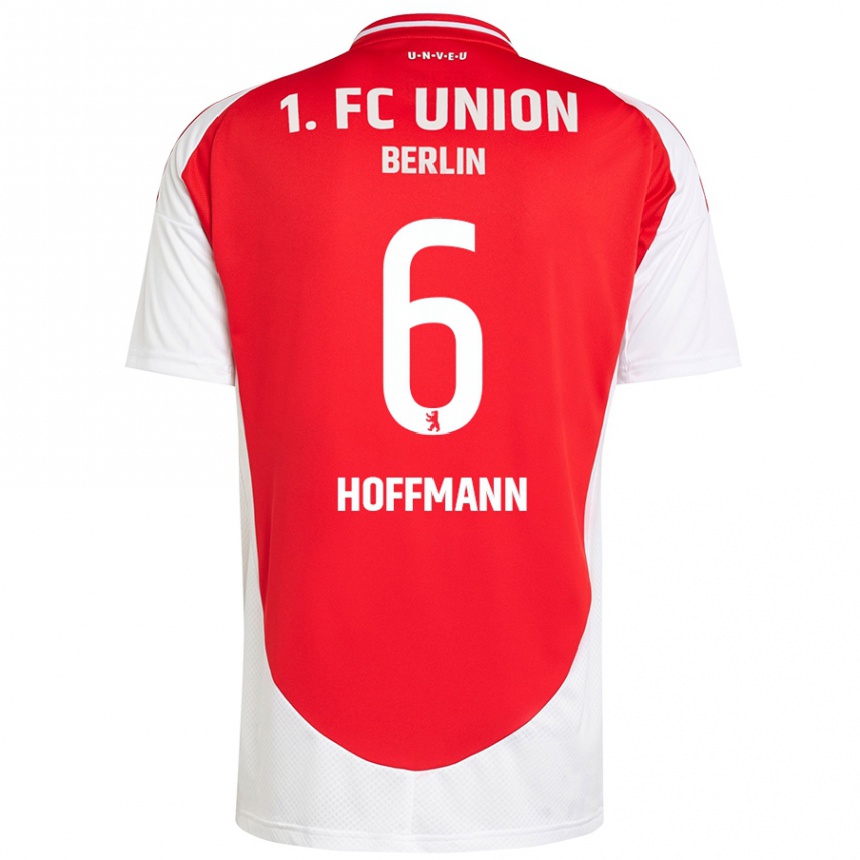 Niño Fútbol Camiseta Finn Hoffmann #6 Rojo Blanco 1ª Equipación 2024/25