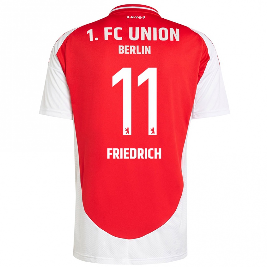 Niño Fútbol Camiseta Julien Friedrich #11 Rojo Blanco 1ª Equipación 2024/25