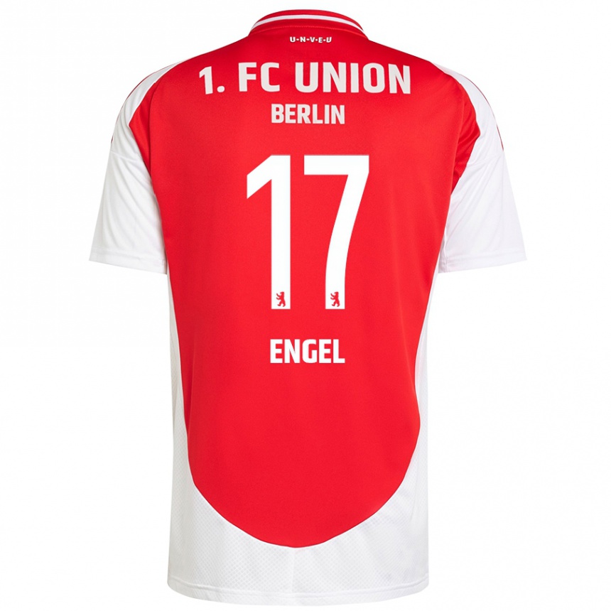 Niño Fútbol Camiseta Oskar Engel #17 Rojo Blanco 1ª Equipación 2024/25