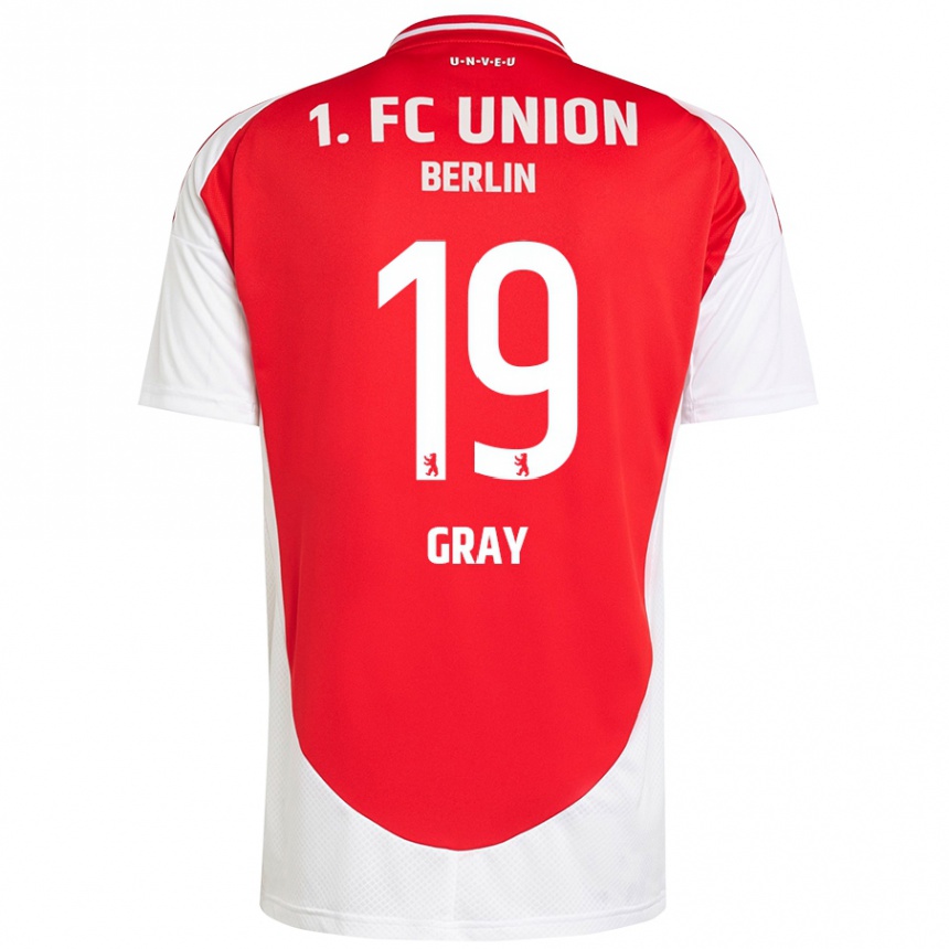 Niño Fútbol Camiseta Mekhi Gray #19 Rojo Blanco 1ª Equipación 2024/25