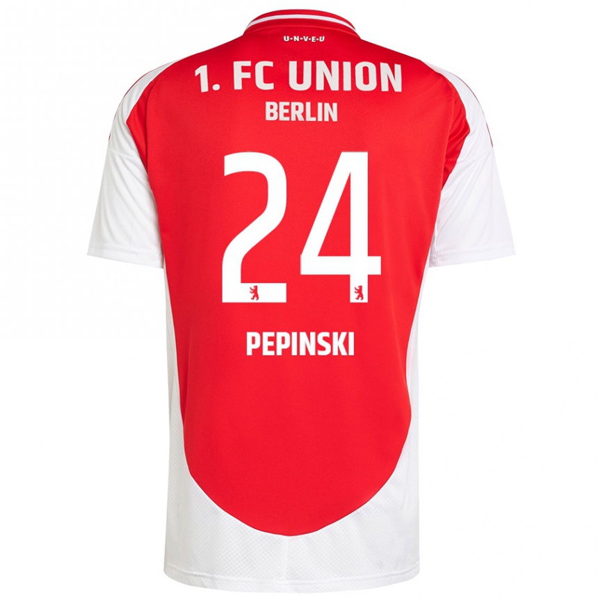 Niño Fútbol Camiseta Louis Pepinski #24 Rojo Blanco 1ª Equipación 2024/25