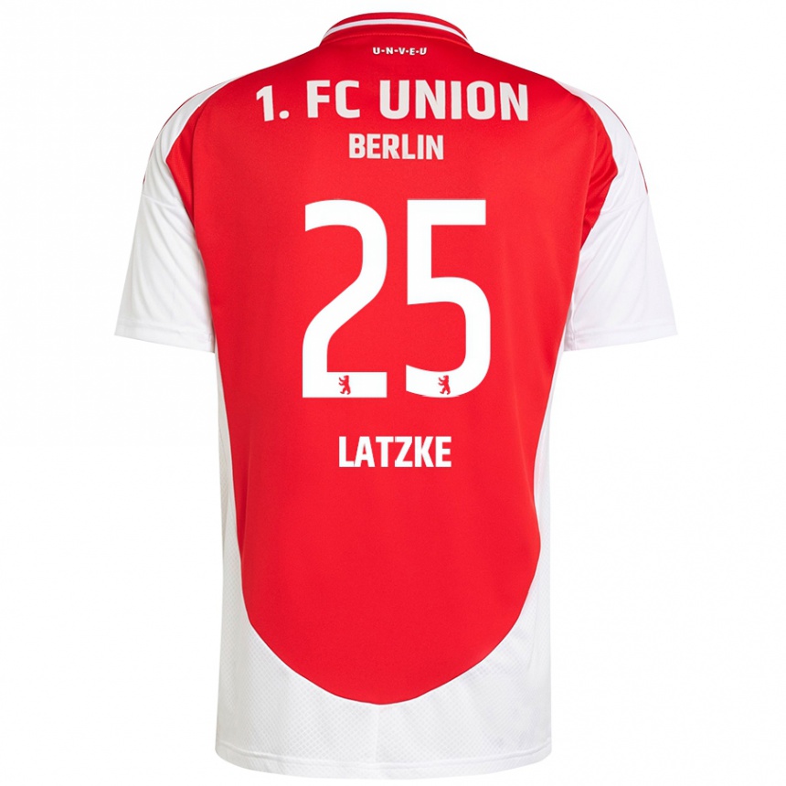 Niño Fútbol Camiseta Jannes Latzke #25 Rojo Blanco 1ª Equipación 2024/25