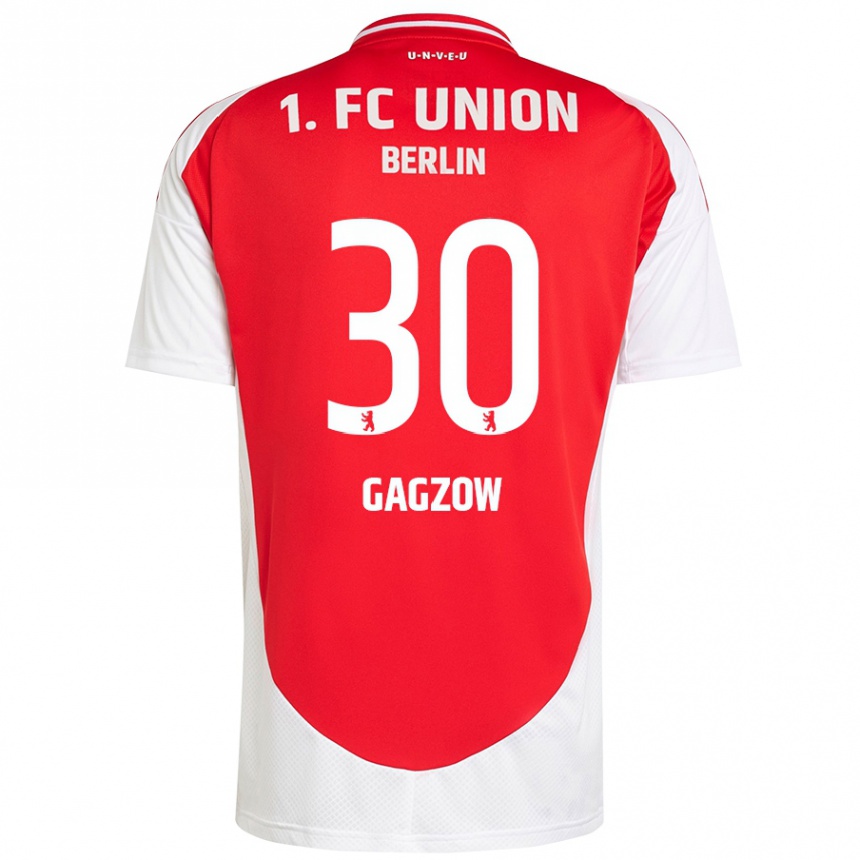 Niño Fútbol Camiseta Fritz Gagzow #30 Rojo Blanco 1ª Equipación 2024/25