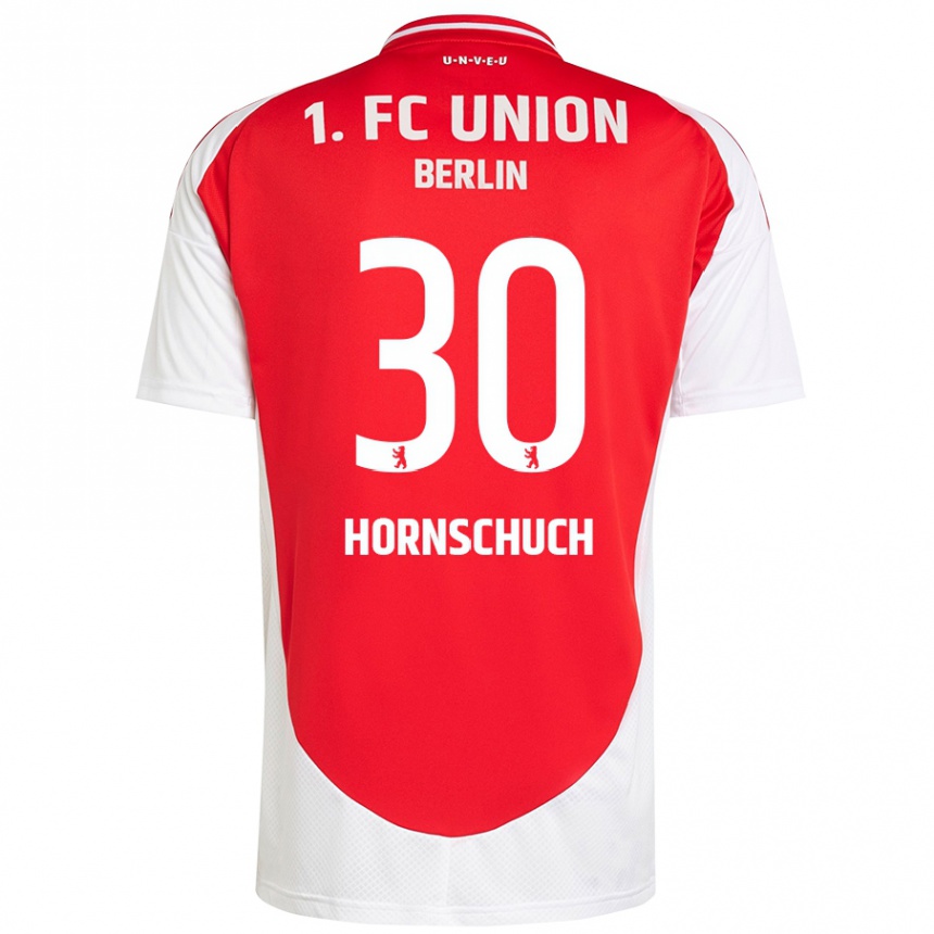 Niño Fútbol Camiseta Sarah Hornschuch #30 Rojo Blanco 1ª Equipación 2024/25