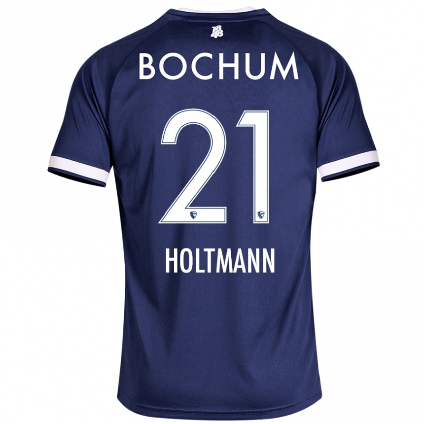 Niño Fútbol Camiseta Gerrit Holtmann #21 Azul Oscuro 1ª Equipación 2024/25