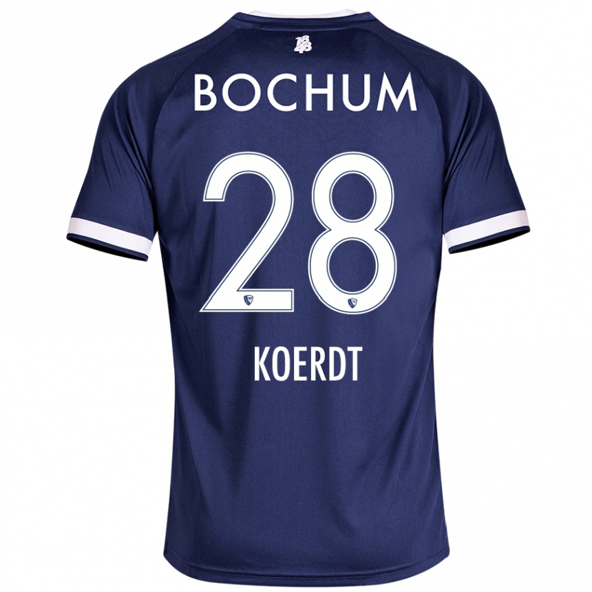 Niño Fútbol Camiseta Lennart Koerdt #28 Azul Oscuro 1ª Equipación 2024/25