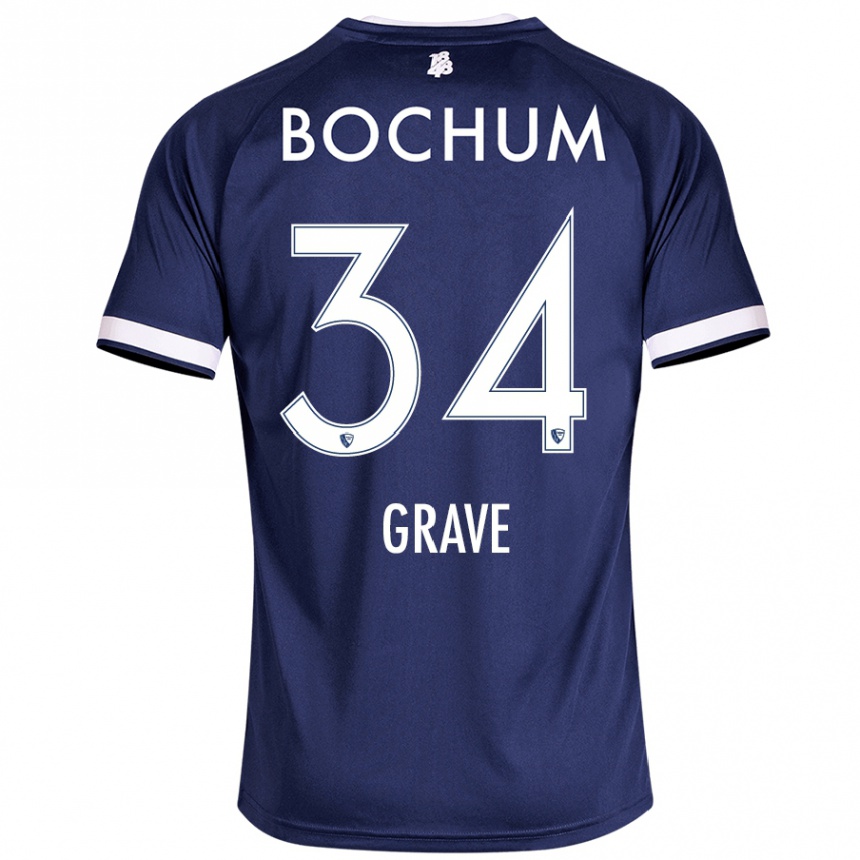 Niño Fútbol Camiseta Paul Grave #34 Azul Oscuro 1ª Equipación 2024/25