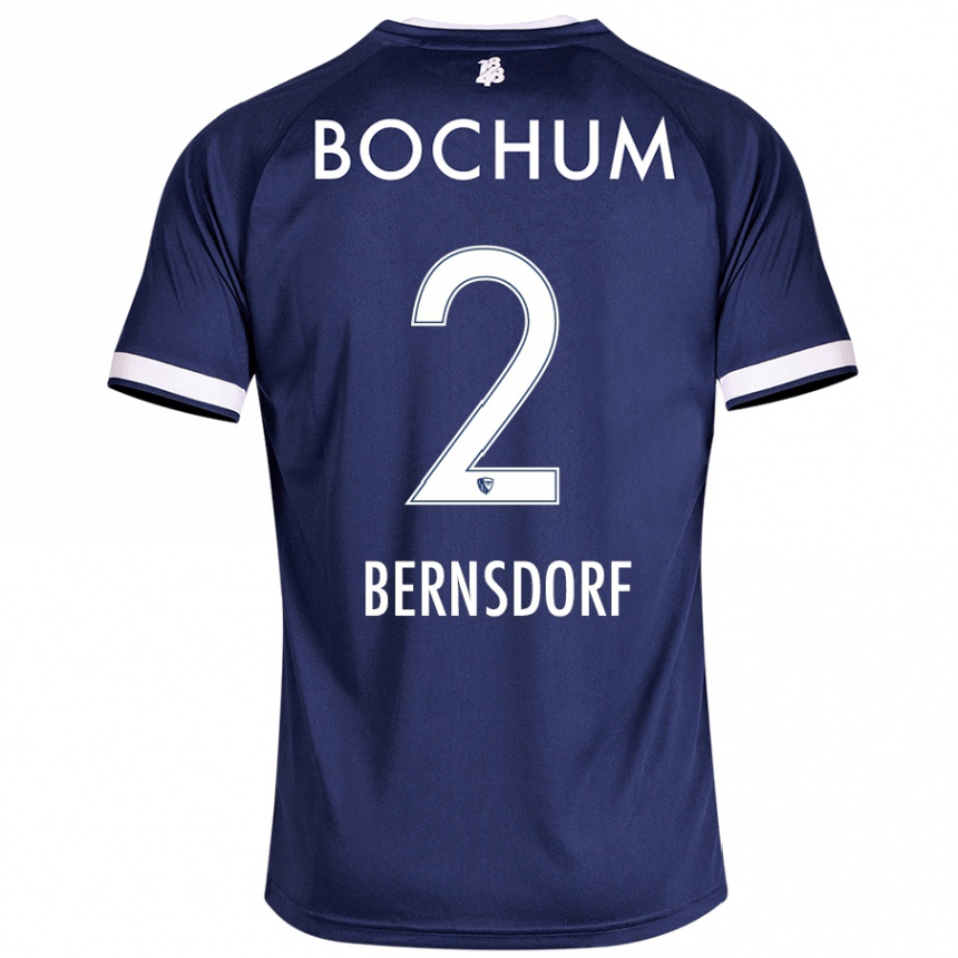 Niño Fútbol Camiseta Luca Bernsdorf #2 Azul Oscuro 1ª Equipación 2024/25