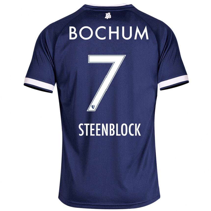 Niño Fútbol Camiseta Jannis Steenblock #7 Azul Oscuro 1ª Equipación 2024/25