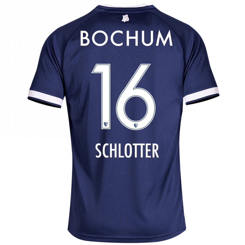 Niño Fútbol Camiseta Joel Schlotter #16 Azul Oscuro 1ª Equipación 2024/25