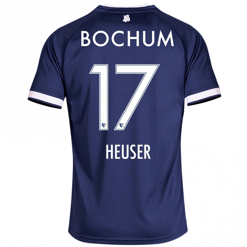 Niño Fútbol Camiseta Ben Heuser #17 Azul Oscuro 1ª Equipación 2024/25