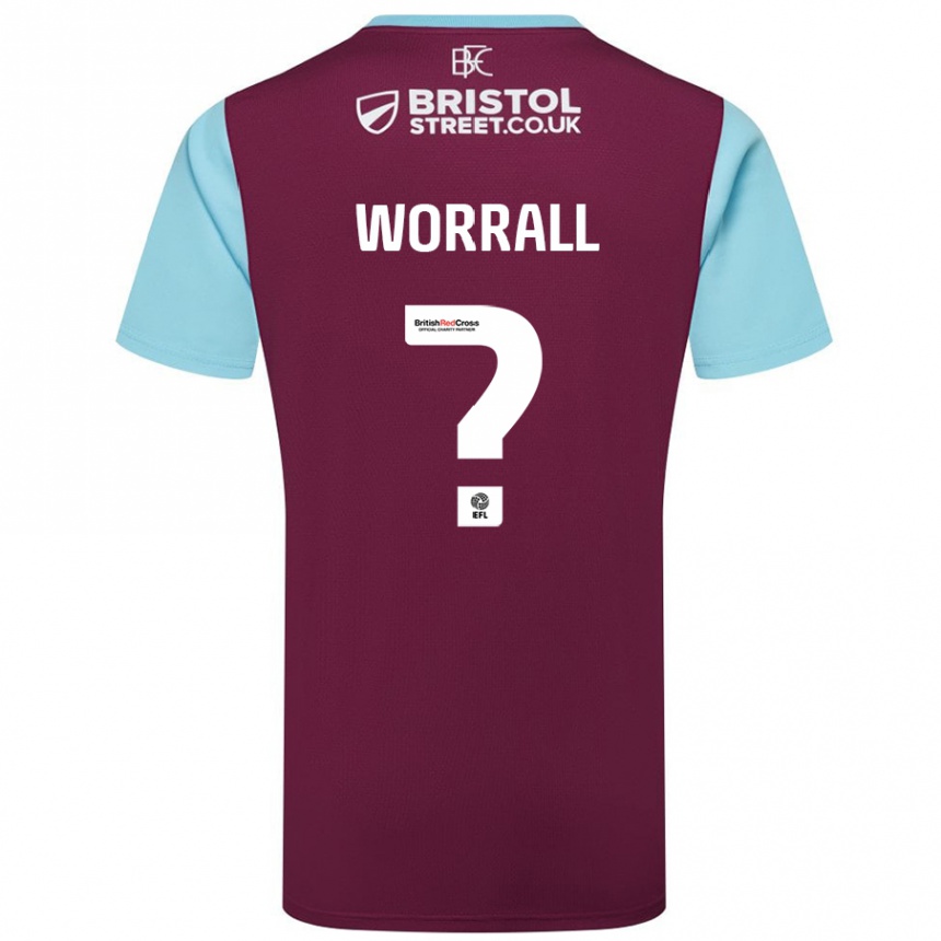 Niño Fútbol Camiseta Joe Worrall #0 Borgoña Azul Cielo 1ª Equipación 2024/25