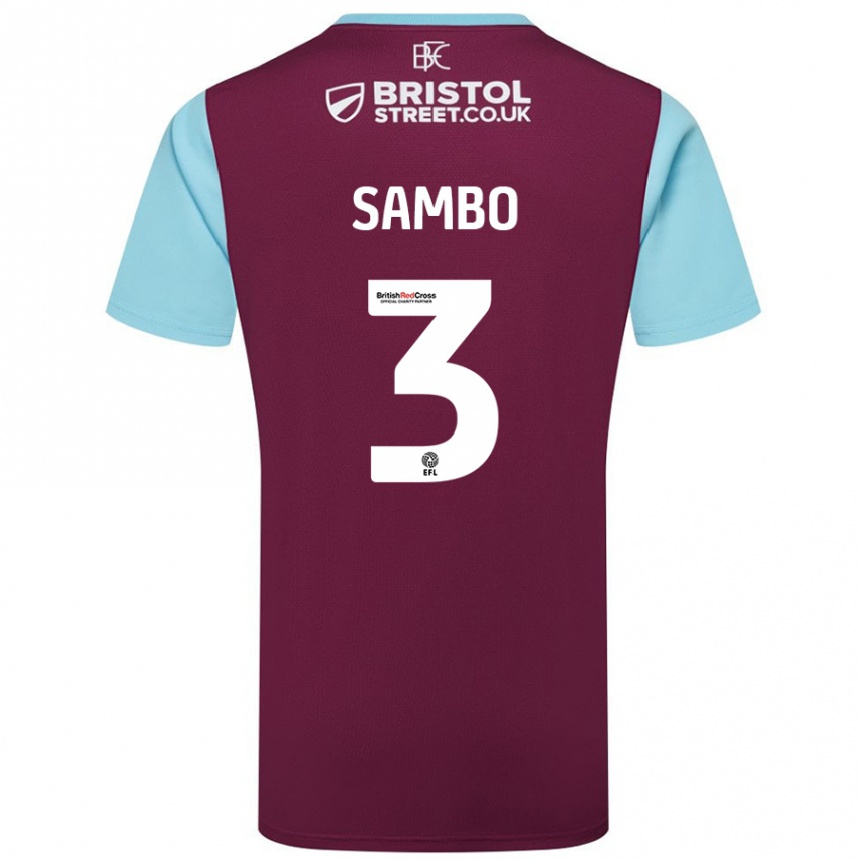 Niño Fútbol Camiseta Shurandy Sambo #3 Borgoña Azul Cielo 1ª Equipación 2024/25