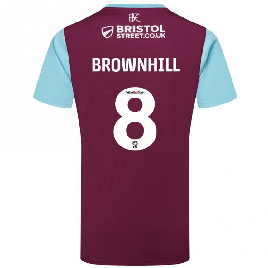 Niño Fútbol Camiseta Josh Brownhill #8 Borgoña Azul Cielo 1ª Equipación 2024/25