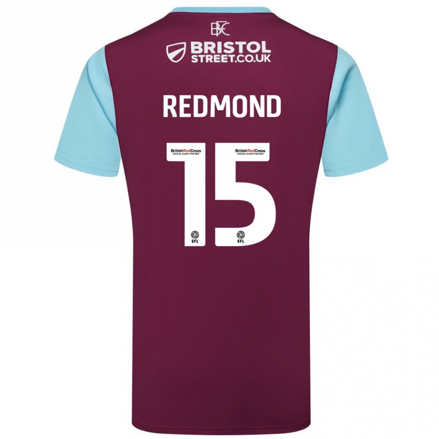 Niño Fútbol Camiseta Nathan Redmond #15 Borgoña Azul Cielo 1ª Equipación 2024/25