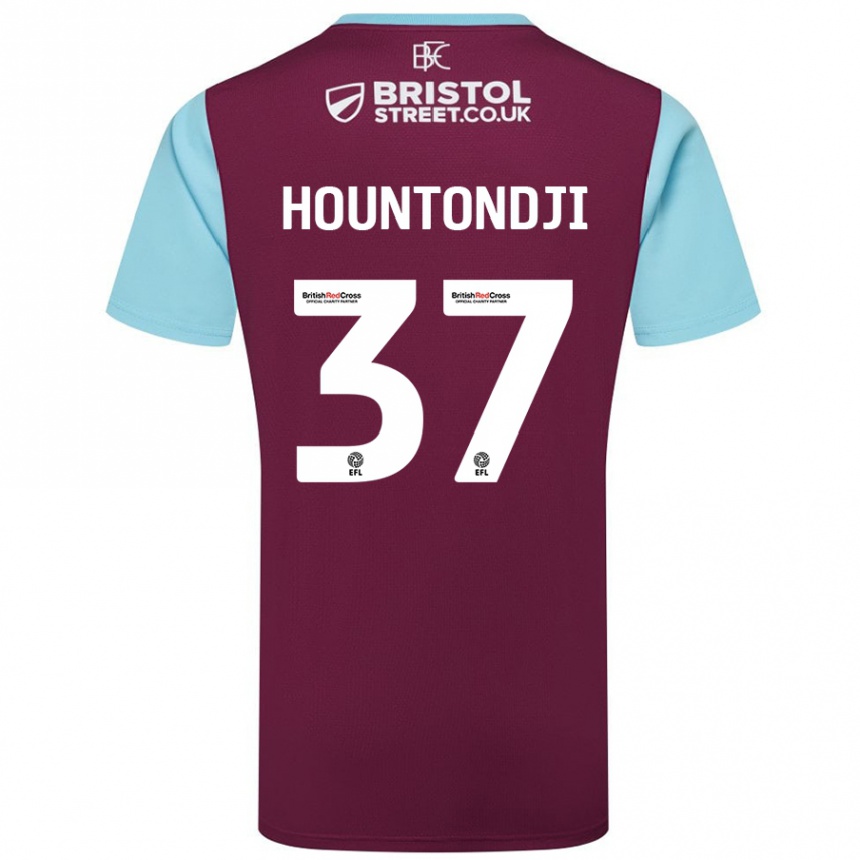 Niño Fútbol Camiseta Andreas Hountondji #37 Borgoña Azul Cielo 1ª Equipación 2024/25