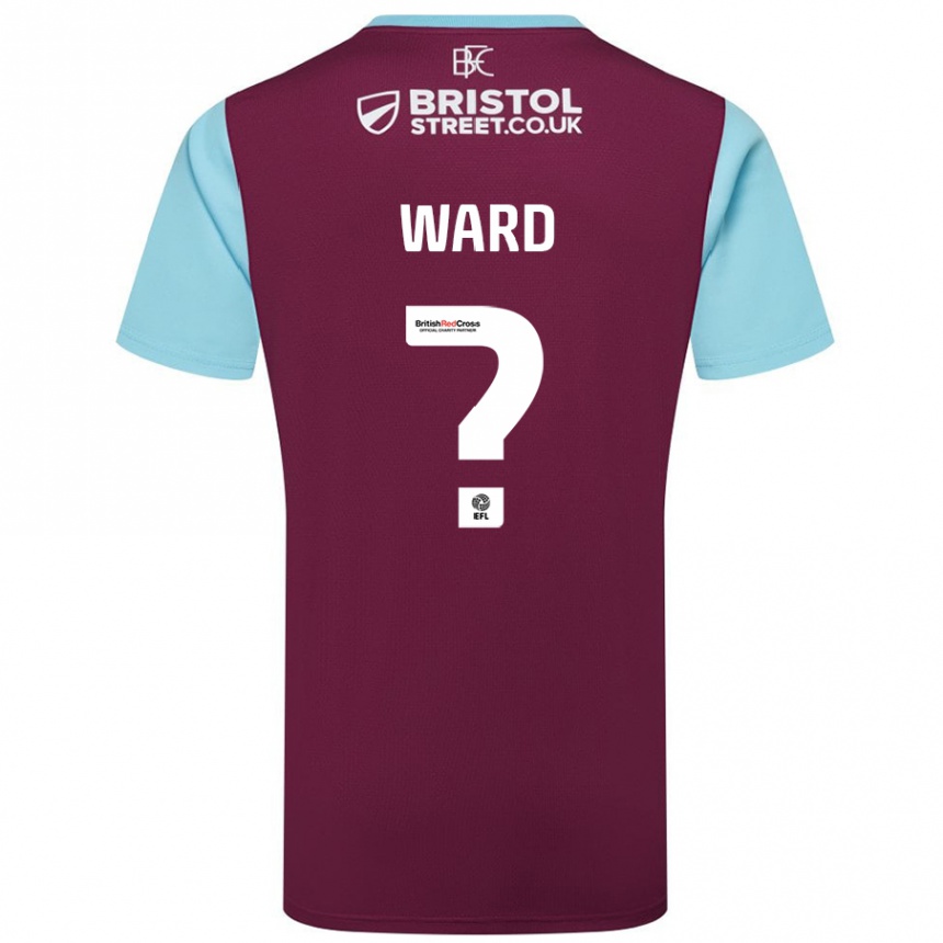 Niño Fútbol Camiseta Benn Ward #0 Borgoña Azul Cielo 1ª Equipación 2024/25