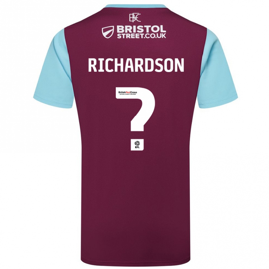 Niño Fútbol Camiseta Lewis Richardson #0 Borgoña Azul Cielo 1ª Equipación 2024/25