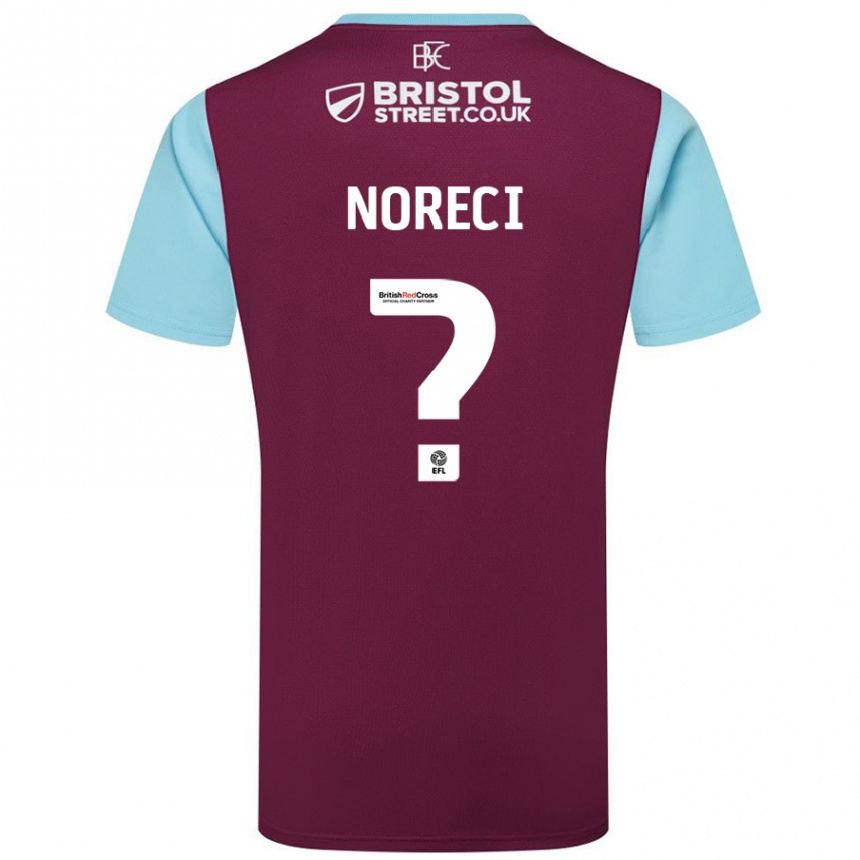 Niño Fútbol Camiseta Jamie Noreci #0 Borgoña Azul Cielo 1ª Equipación 2024/25