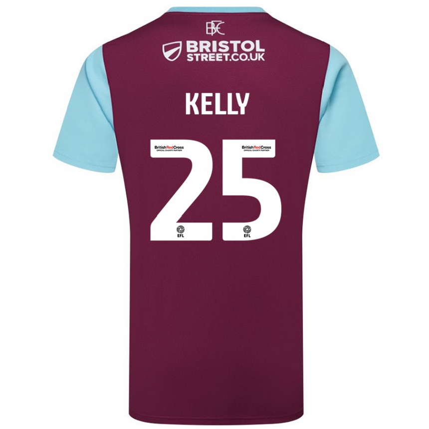 Niño Fútbol Camiseta Aimee Kelly #25 Borgoña Azul Cielo 1ª Equipación 2024/25