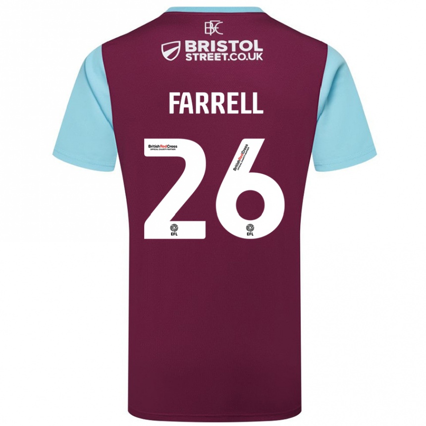 Niño Fútbol Camiseta Lucy Farrell #26 Borgoña Azul Cielo 1ª Equipación 2024/25